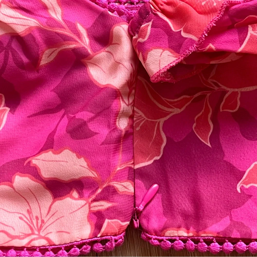 Showpo. Final Resort two piece ruffle sleeve mini skirt set  in berry floral - Picture 13 of 16